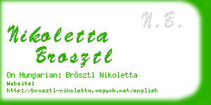 nikoletta brosztl business card
